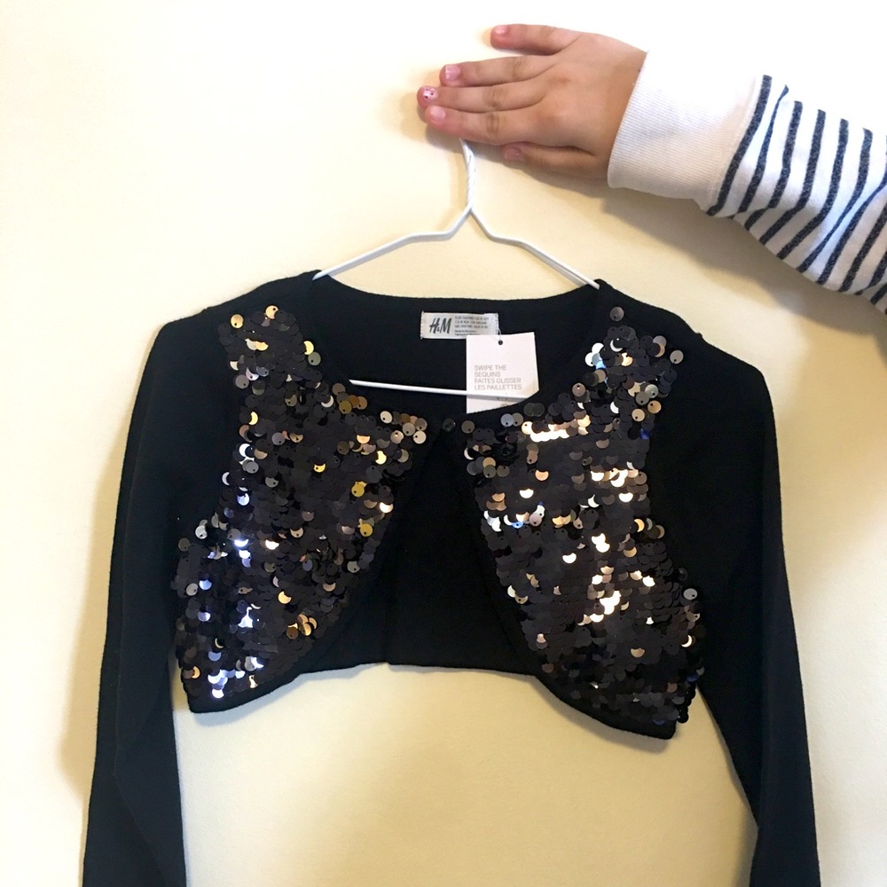 girls cropped sequin cardigan